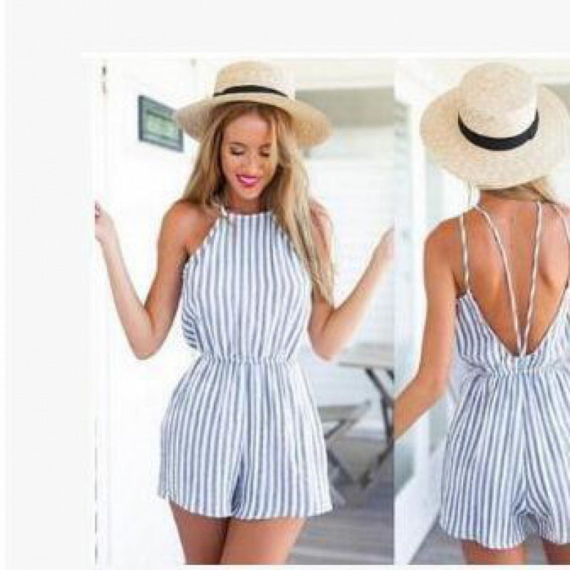 Damen Jumpsuit Fließendes Design Rückenausschnitt Eveloria