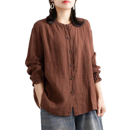 Damen Bluse Lockere Passform Knöpfe Weiße Eveloria