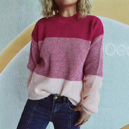 Damen Strickpullover Großmuster Moderner Schnitt Eveloria - Eveloria