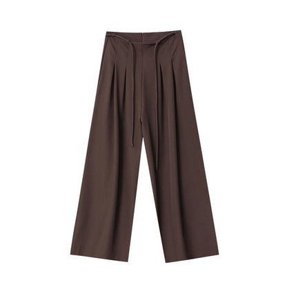 Damen Palazzohose Weite Taillenkordel Diagonal Schnitt