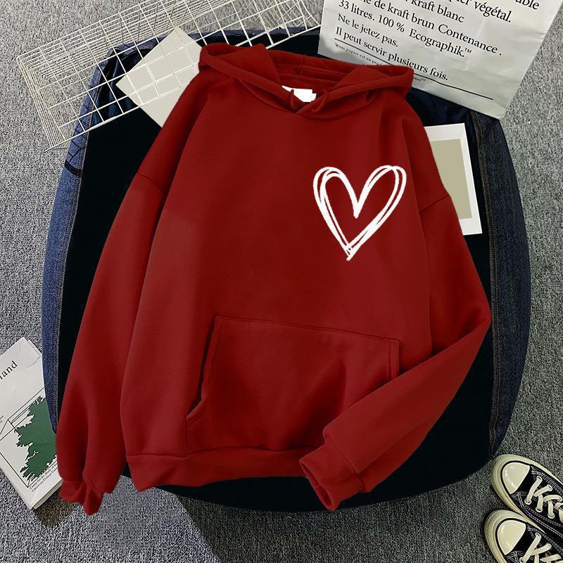 Damen Kapuzenpullover Herzmotiv Eveloria