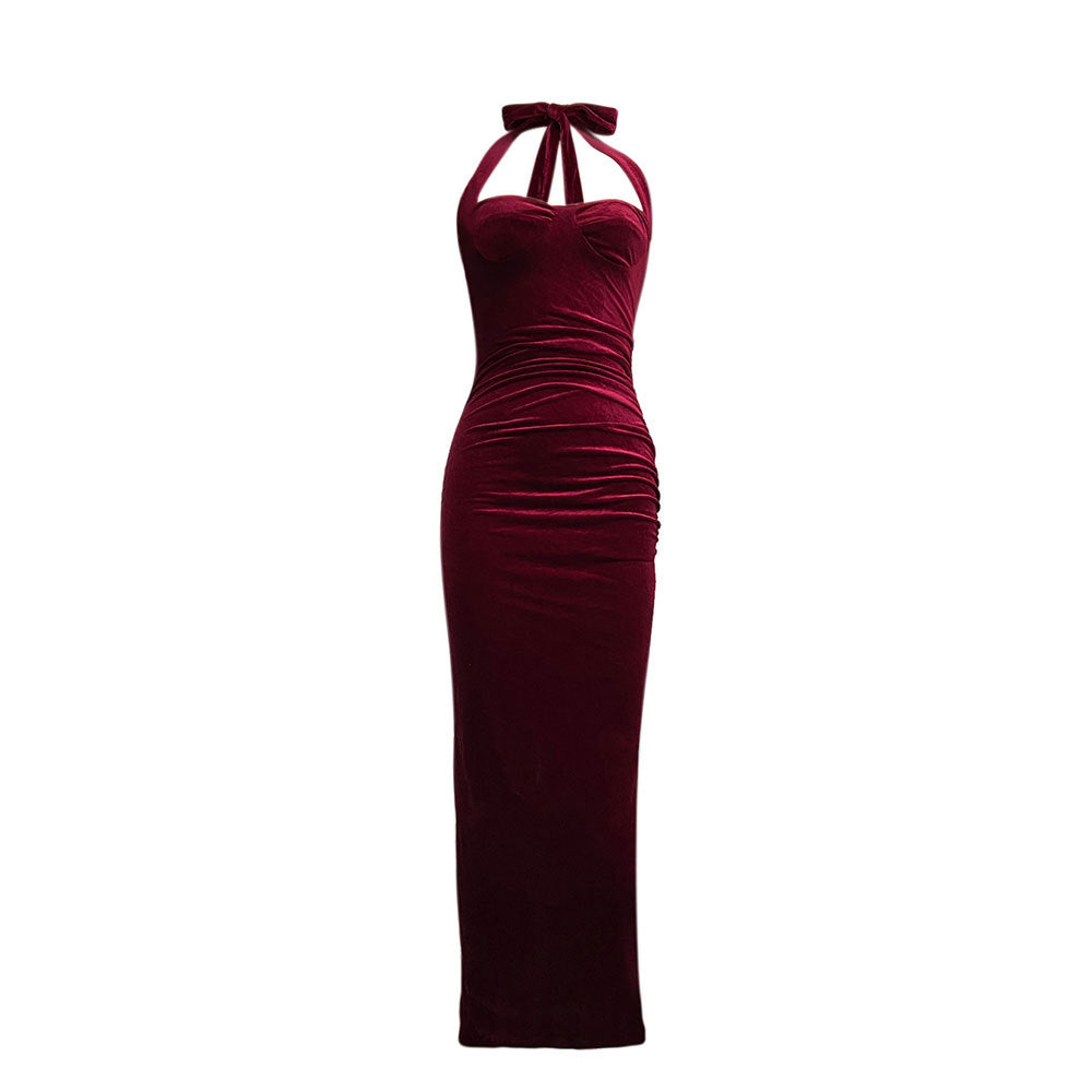 Damen Abendkleid Figurbetont Herzausschnitt Gerafft Eveloria