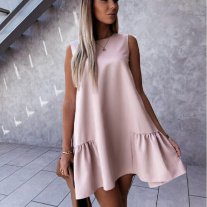 Damen Sommerkleid Rüschensaum Luftig Eveloria