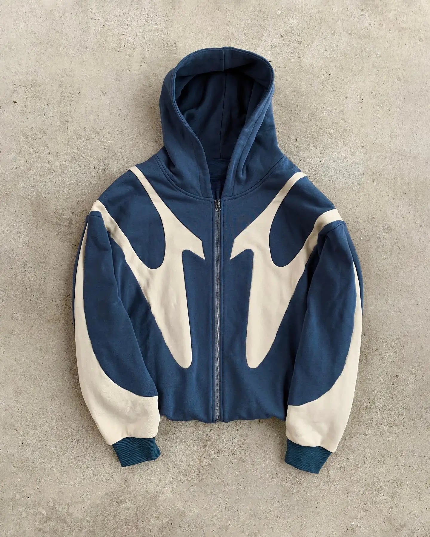 Damen Kapuzenpullover Kontrastfarben Moderner Schnitt Grau