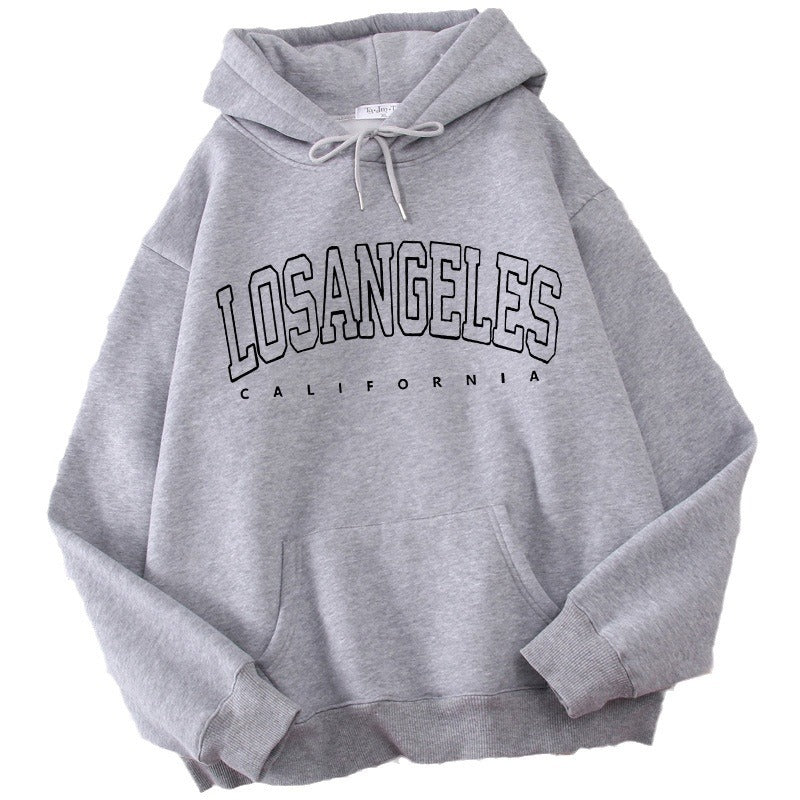 Damen Kapuzenpullover Weiter Schnitt Los Angeles Print