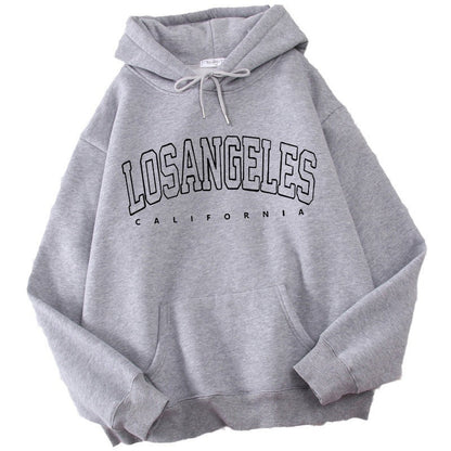 Damen Kapuzenpullover Weiter Schnitt Los Angeles Print
