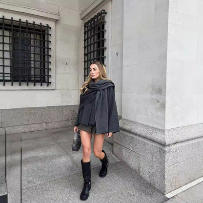 Damen Rollkragen Überjacke Elegant Geschnitten Eveloria - Eveloria