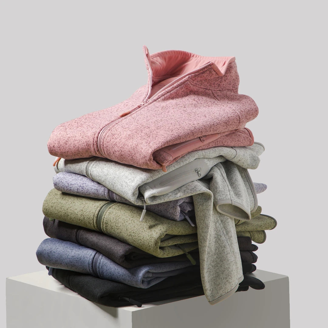 Eveloria Damen Fleecejacke Reißverschlusstaschen Hochkragen