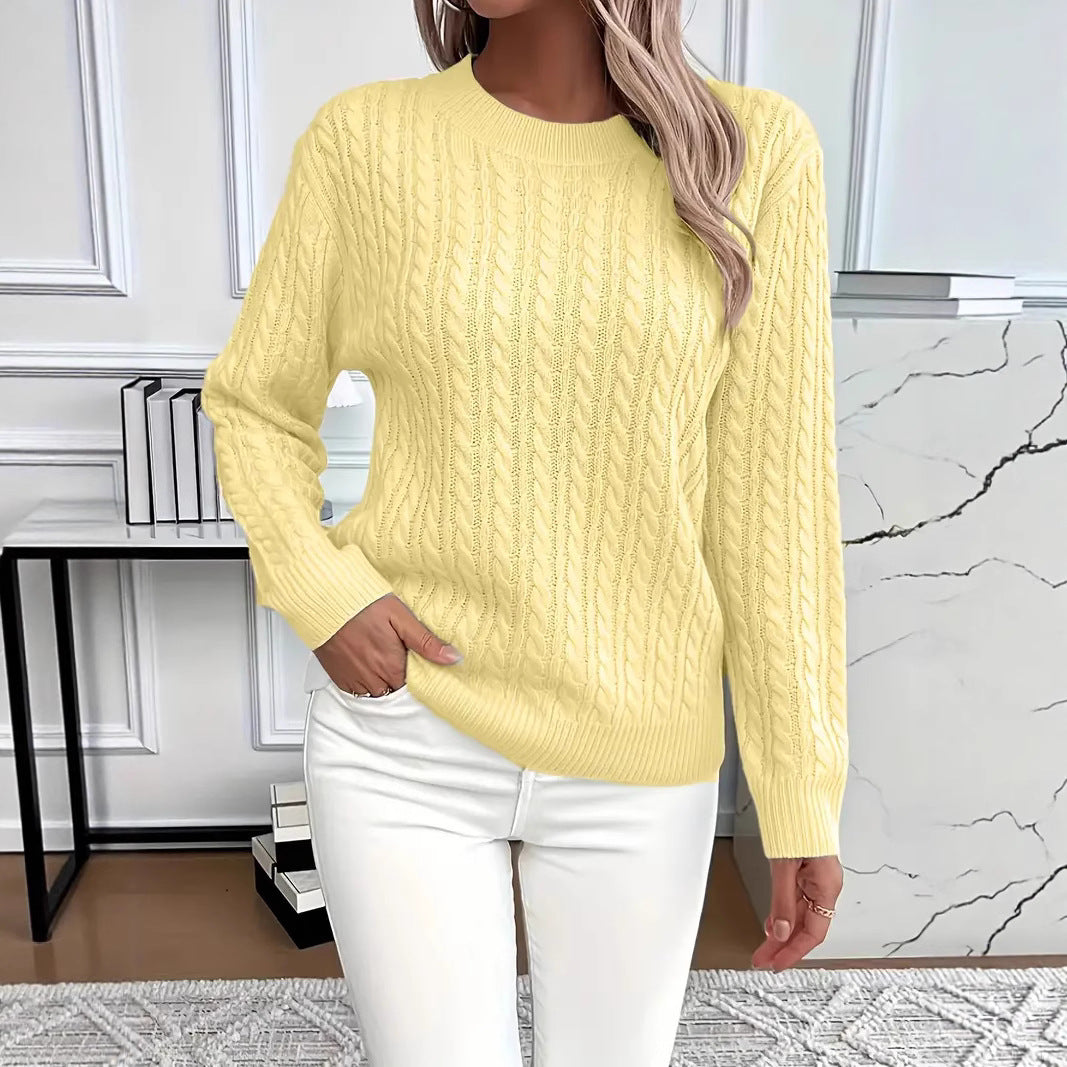 Damen Strickpullover Zopfdesign Elegantes Design - Eveloria
