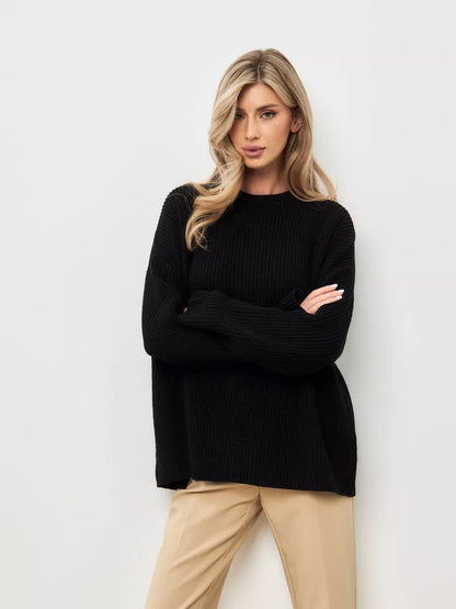 Damen Grobstrickpullover Weiches Material Beige