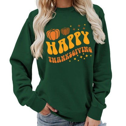 Damen Sweater Pumpkin-Motiv Gemütlich Grün