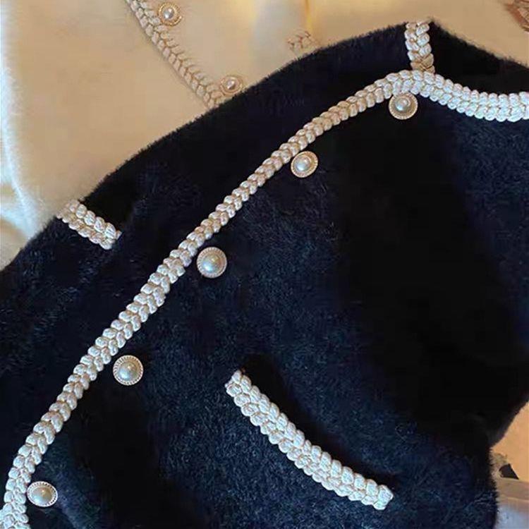 Damen Strickjacke Perlenverzierungen Eveloria