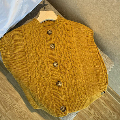 Damen Strickweste Zopfmuster Eveloria