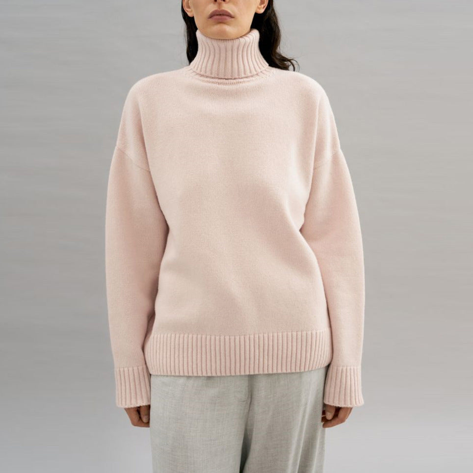 Damen Rollkragenpullover Oversized Kuschelfleece Grau
