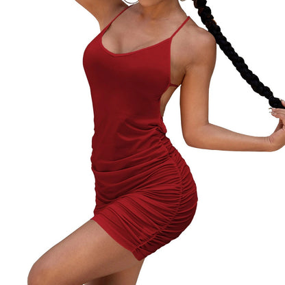 Damen Minikleid Asymmetrische Rüschen Figurbetont Eveloria