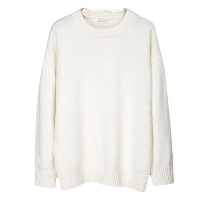 Damen Strickpullover Rundhals aus Baumwolle Bequem
