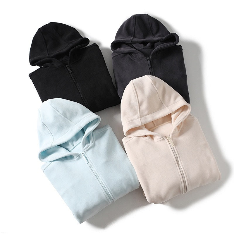 Damen Fleece Hoodie Reißverschluss Kängurutaschen Eveloria