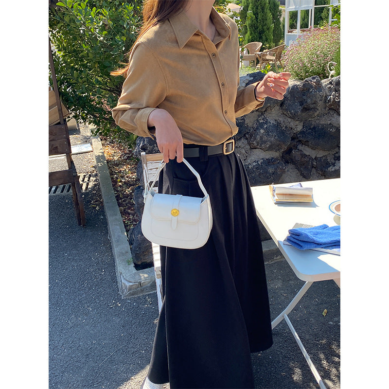 Damen Bluse Lässig Knöpfe Blau Eveloria
