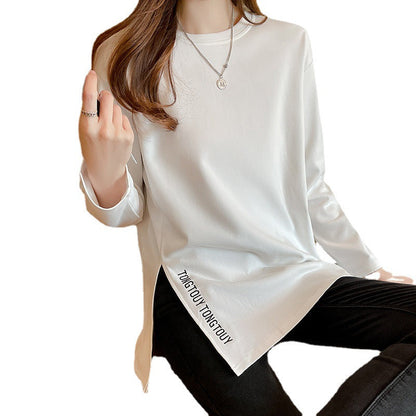 Damen Langarmshirt Rundhalsausschnitt Modern Eveloria