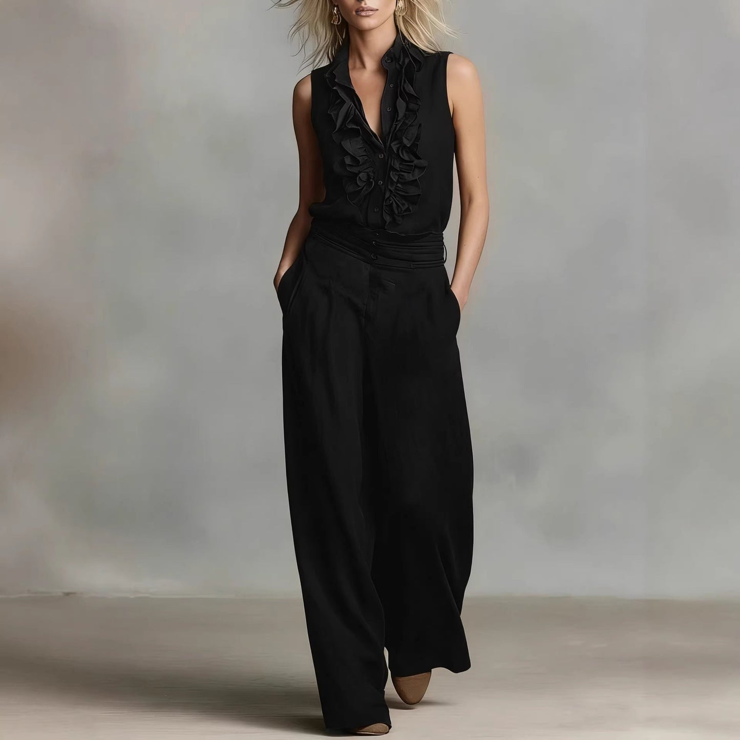Damen Bluse Rüschen Klassischer Kragen Eveloria