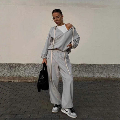 Damen Jumpsuit V-Ausschnitt Praktische Taschen Eveloria