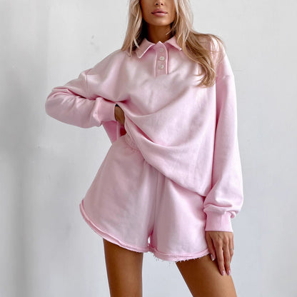 Damen Poloshirt Kurzshorts Set