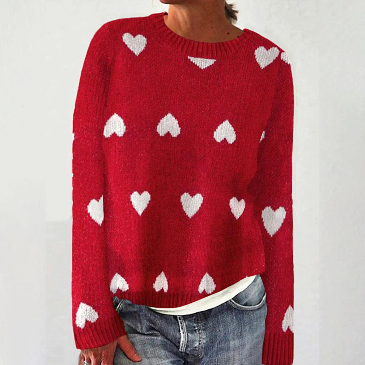 Damen Strickpullover Weich Schneeflocken-Design