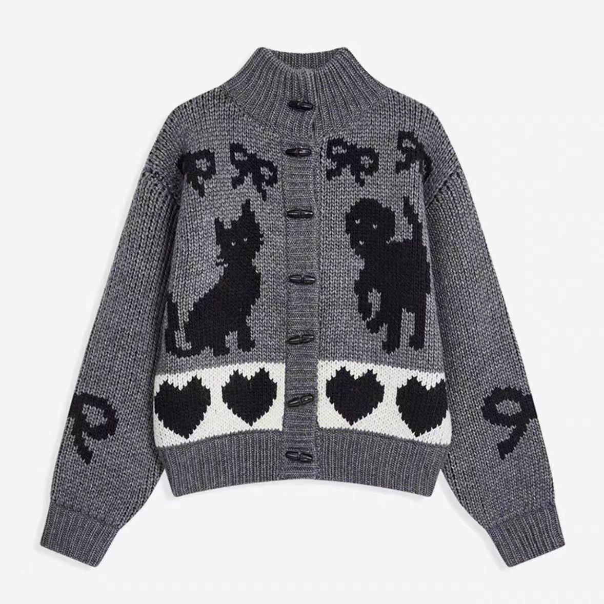Damen Strickjacke Tiermuster Eveloria