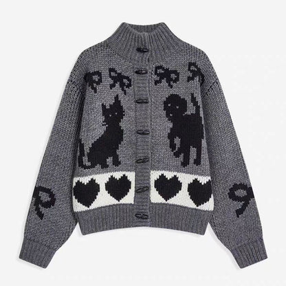 Damen Strickjacke Tiermuster Eveloria