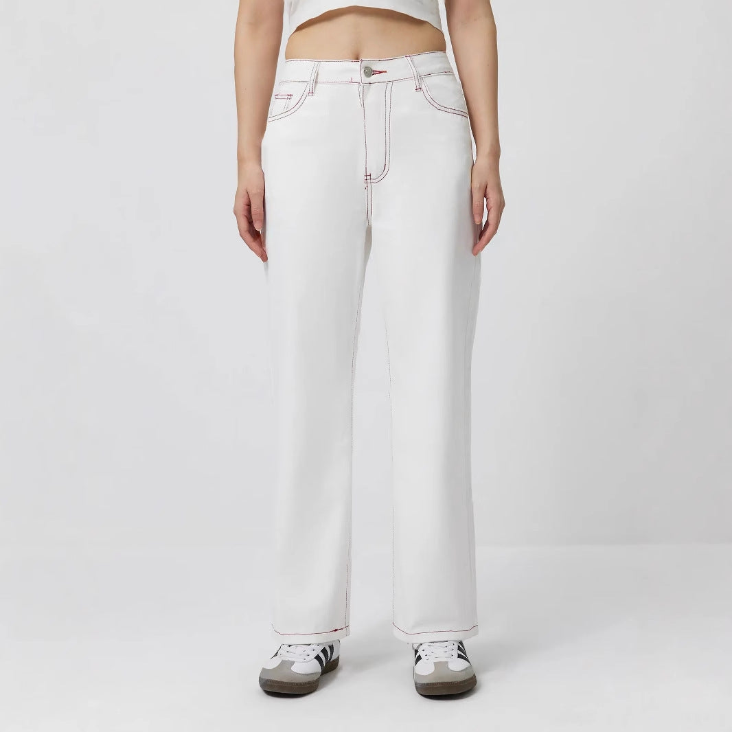 Eveloria Damen Jeans Elegant Fruchtstickerei