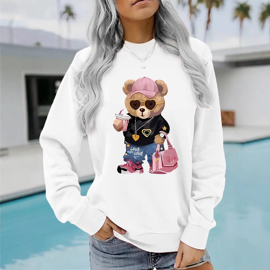 Damen Sweatshirt Cartoon Bär Motiv Eveloria