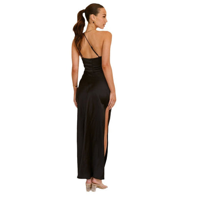 Damen Maxikleid Elegantes Design Gekräuselt Hoch Beinschlitz Eveloria