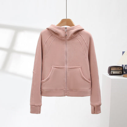 Damen Sportlicher Zip-Hoodie Kuscheliges Innenfutter Eveloria