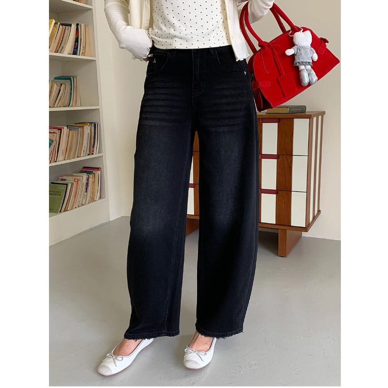 Damen Weite Denim-Hose Eveloria