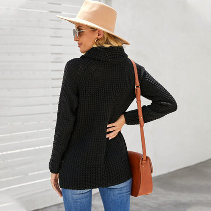 Damen Strickpullover Relaxed Fit Oversize Rollkragen