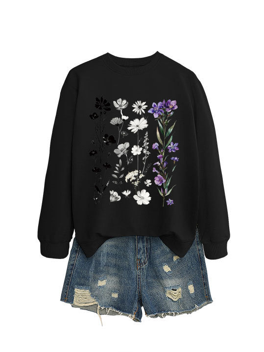Damen Sweatshirt Florales Design Weich Eveloria