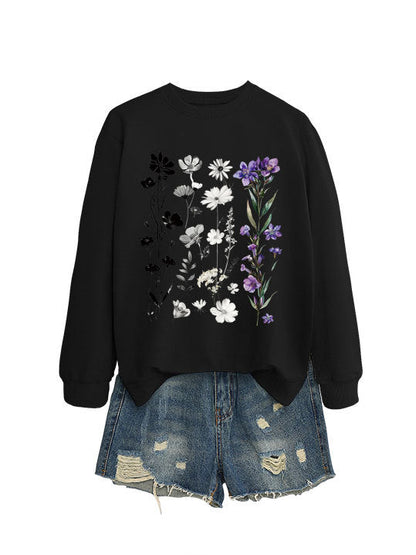 Damen Sweatshirt Florales Design Weich Eveloria