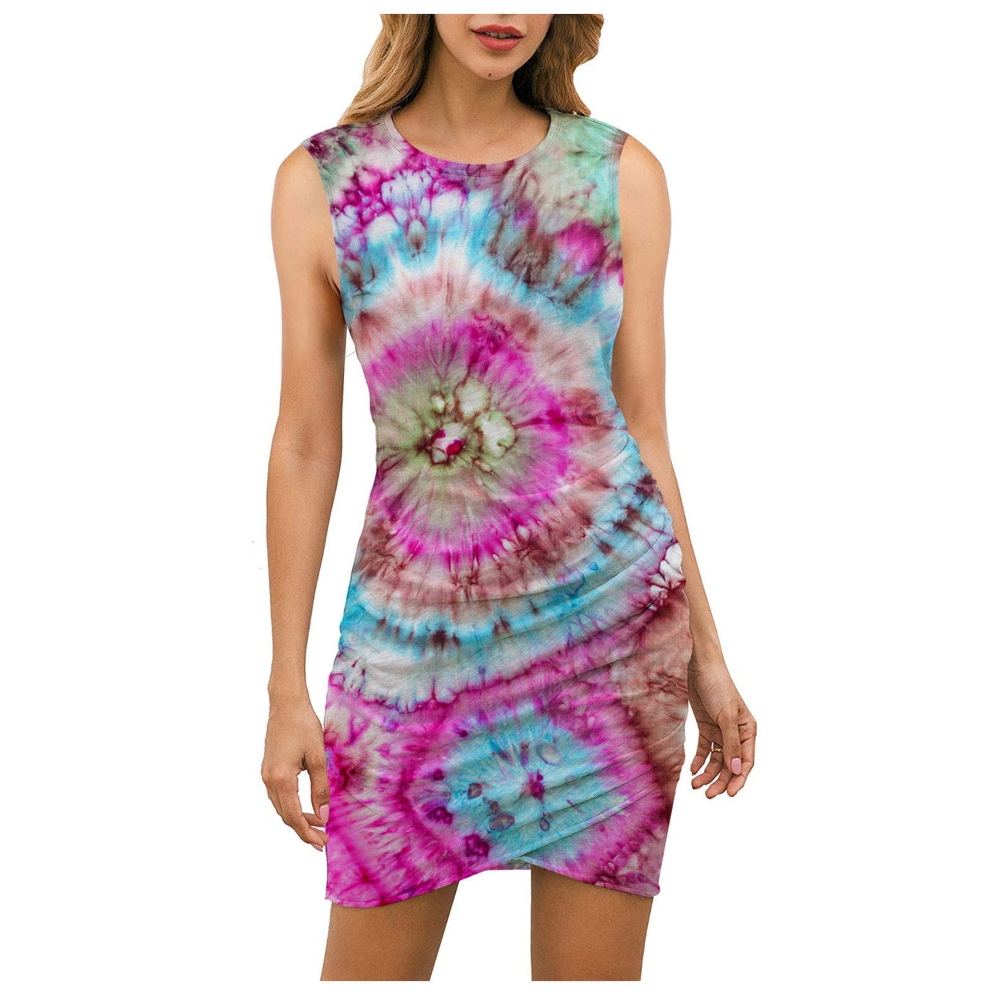 Damen Wickelkleid Florales Mandala-Design Tailliert Eveloria