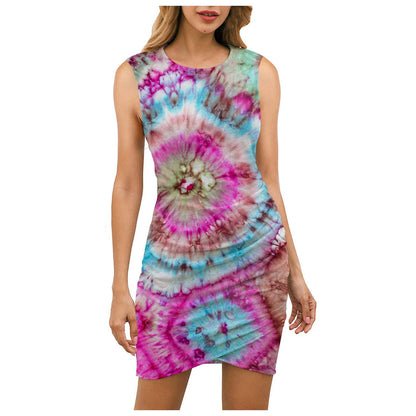 Damen Wickelkleid Florales Mandala-Design Tailliert Eveloria