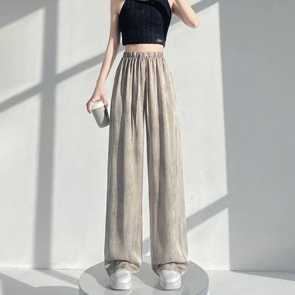 Damen Palazzo-Hose Atmungsaktives Material Elastischer Bund