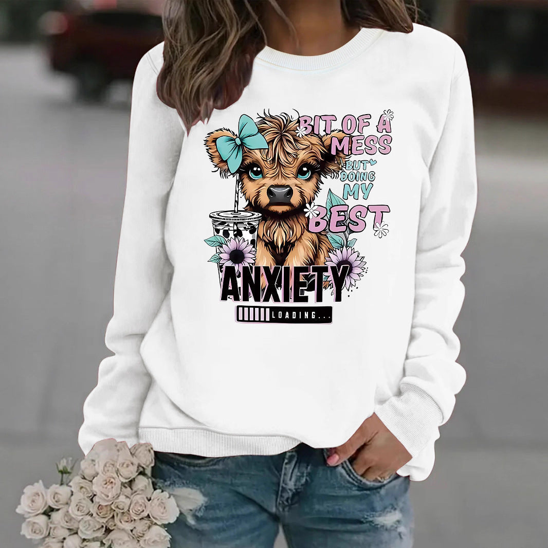 Damen Sweatshirt Hundedesign Weiss - Eveloria