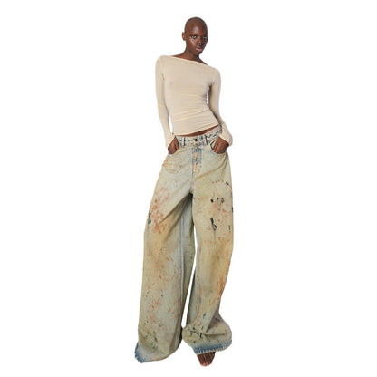 Damen Weite Jeans Kunstwerk-Design Eveloria