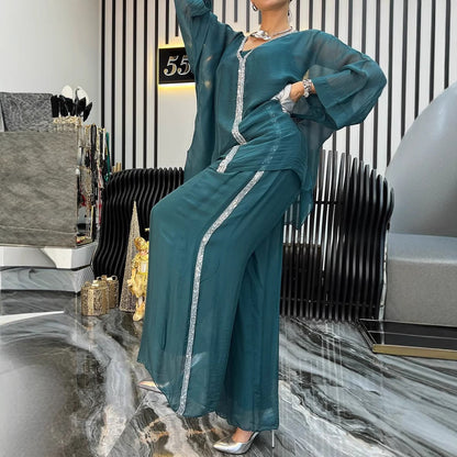 Eveloria Damen Jumpsuit Luftig Elegant Glitzernd