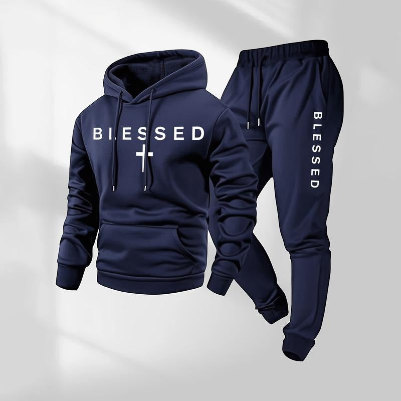 Damen Jogginganzug Sweatshirt und Hose mit Schriftzug und Taschen