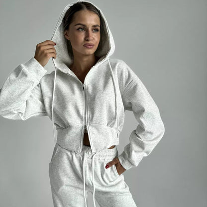Damen Sport Set Cropped Hoodie und Jogginghose Eveloria