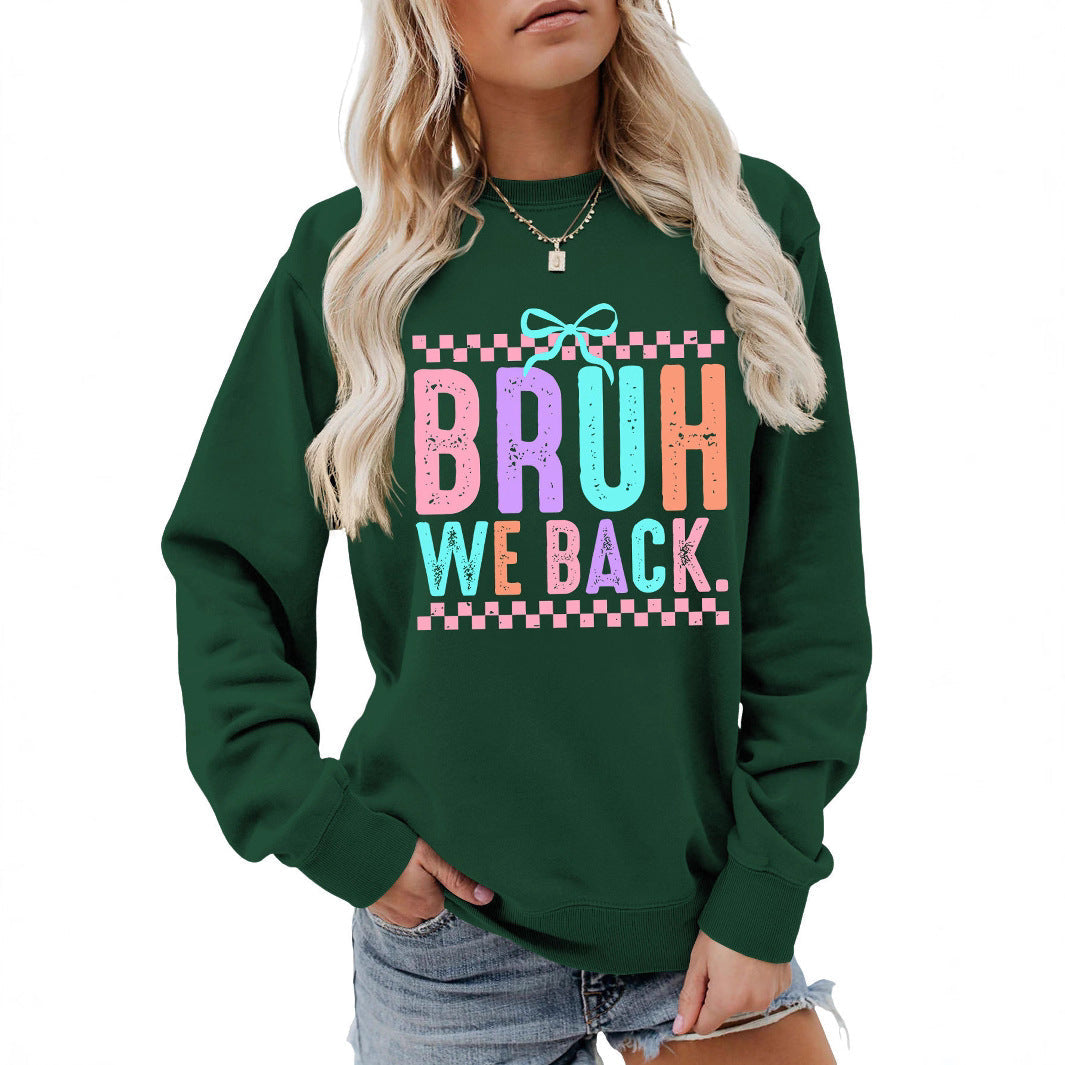 Damen Sweatshirt Bequem Fröhlicher Druck Grau Eveloria