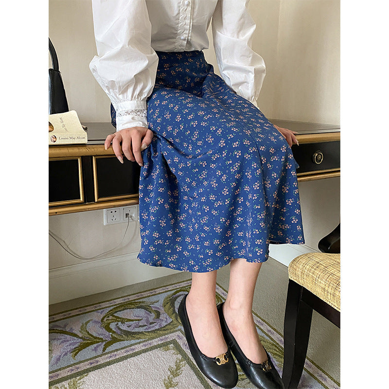 Damen Midi-Rock Floralmuster Elastischer Bund - Eveloria