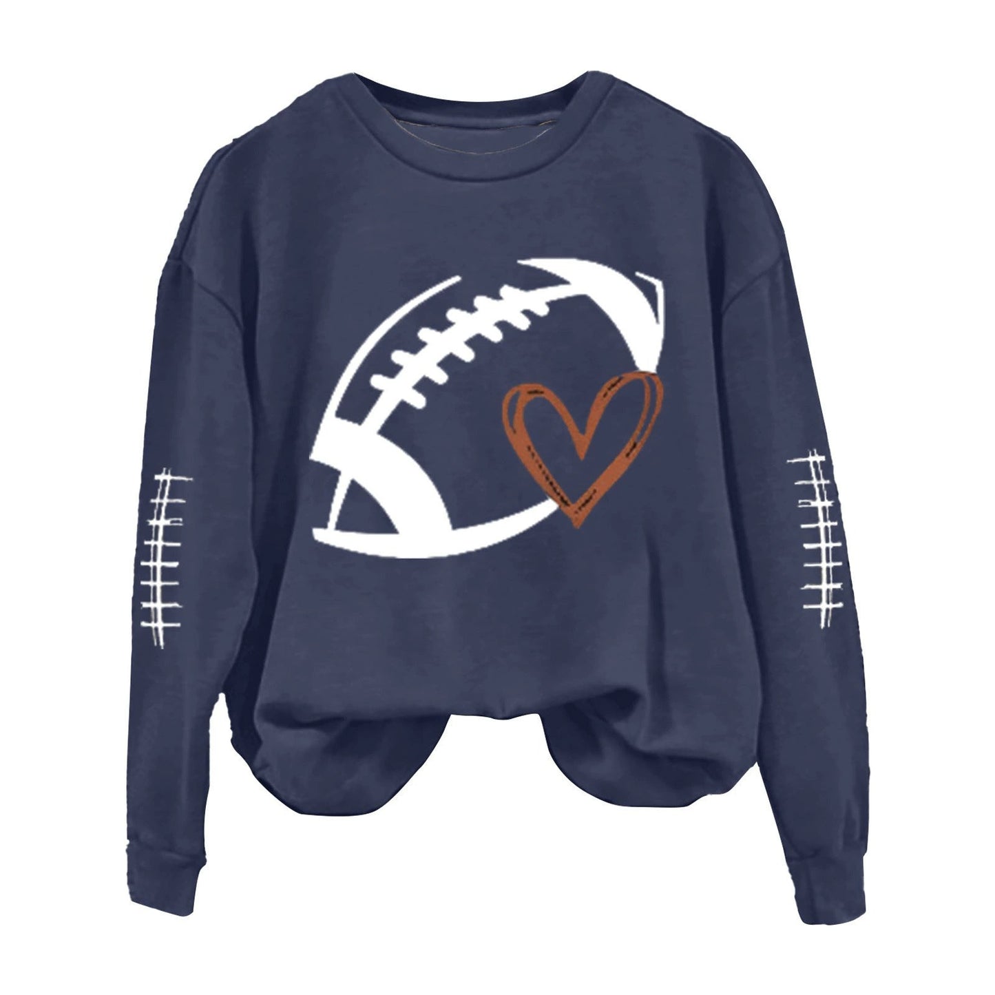 Damen Sweatshirt Fußball-Motiv Lässiger Schnitt Grau Eveloria