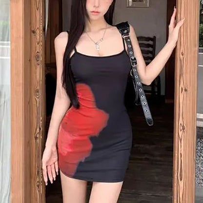 Damen Minikleid Asymmetrisch Farbverlauf Eveloria