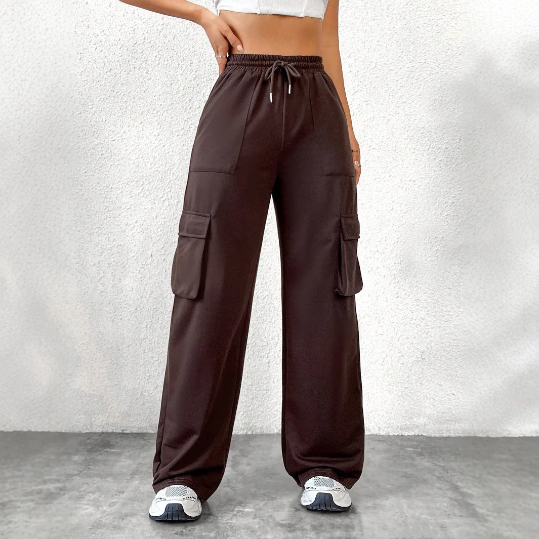 Damen Cargo-Hose Lässiger Freizeitschnitt Praktische Taschen Schwarz - Eveloria
